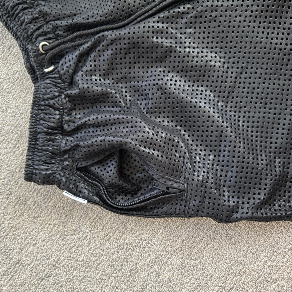 Mr. Riegillio perforated leather long shorts -Large